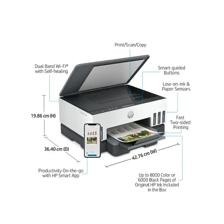 hp smart tank 7001 all in one printer, ai enabled